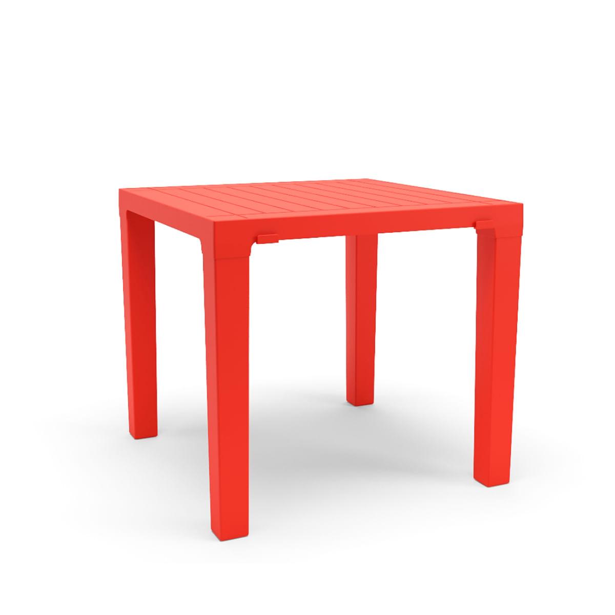 Mesa Niala Quadrada Vermelha 80cm em Polipropileno Plaxmetal