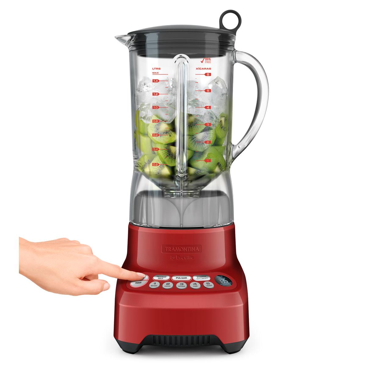 Liquidificador Tramontina Smart Gourmet Vermelho com Copo Tritan 7 Tarefas 1100 W 1,5 L