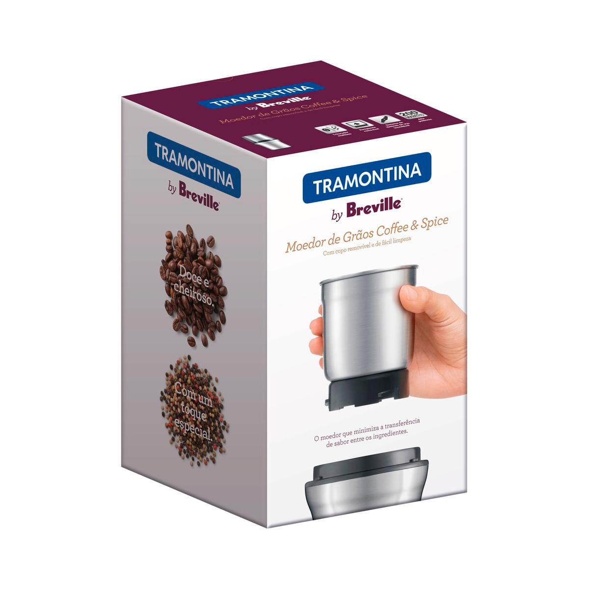 Moedor de grãos Tramontina by Breville Coffee & Spice em Aço Inox Fosco