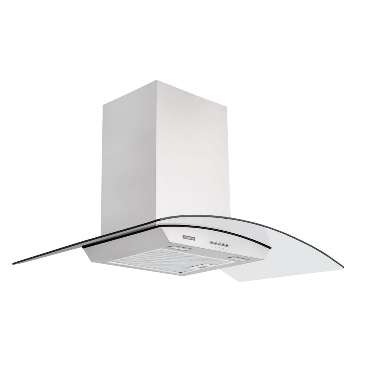 Coifa de Parede Tramontina New Vetro em Aço Inox e Vidro Temperado 90 cm 220 V