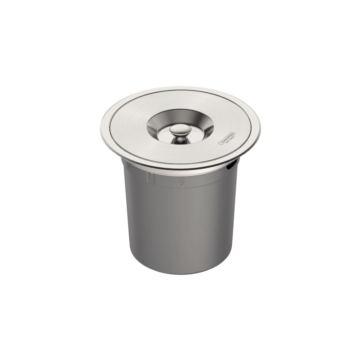 Combo Cuba n.2 Lavínia Prime em Aço Inox Alto Brilho 56 x 34 x 17 cm + Lixeira de Embutir 5 L Tramontina 94024272