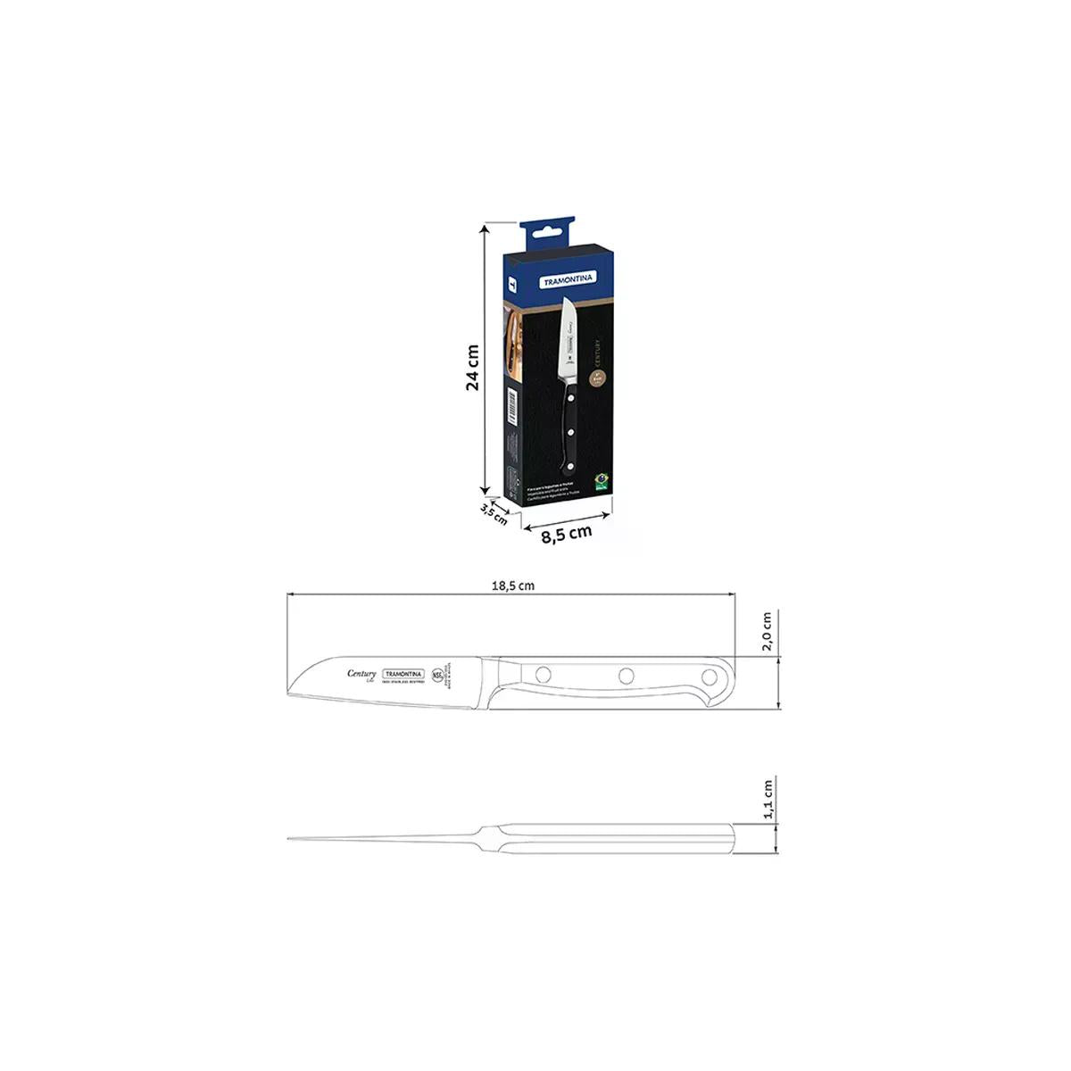 Faca para Legumes e Frutas Tramontina Century Inox 3 Polegadas