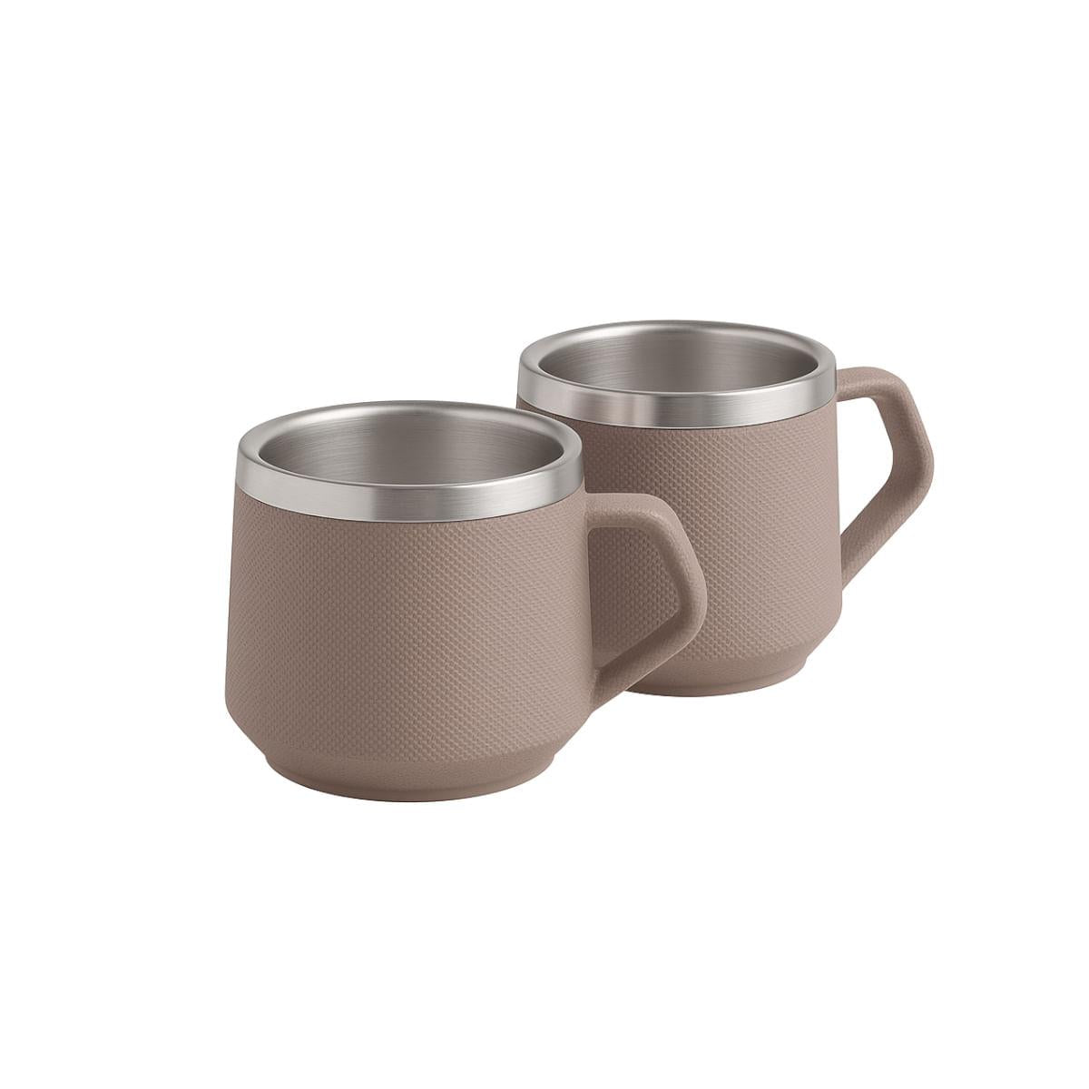 Kit 2 Xícaras para Café Tramontina em Aço Inox Cinza 80 ml