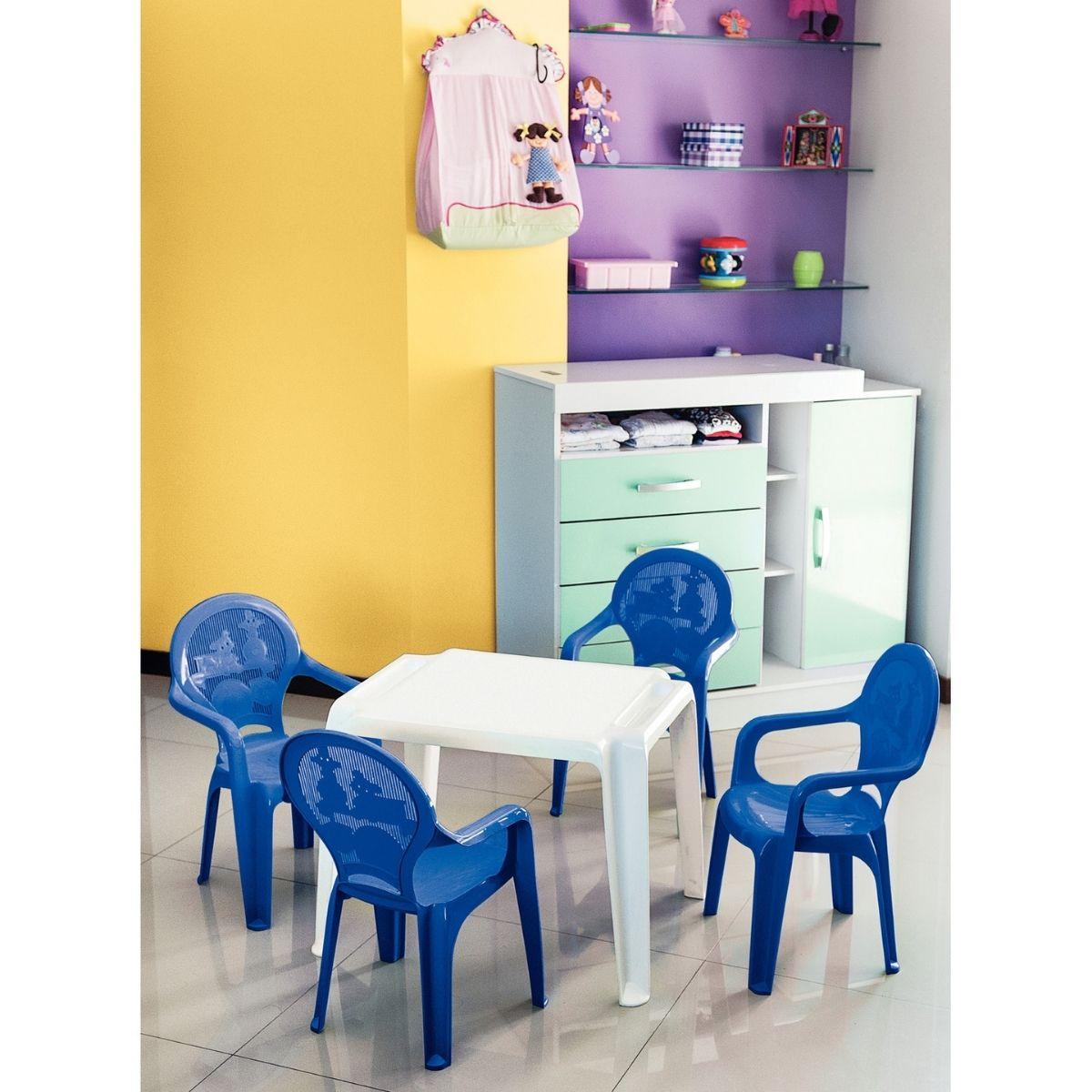 Cadeira Infantil Tramontina Catty Azul Estampado em Polipropileno