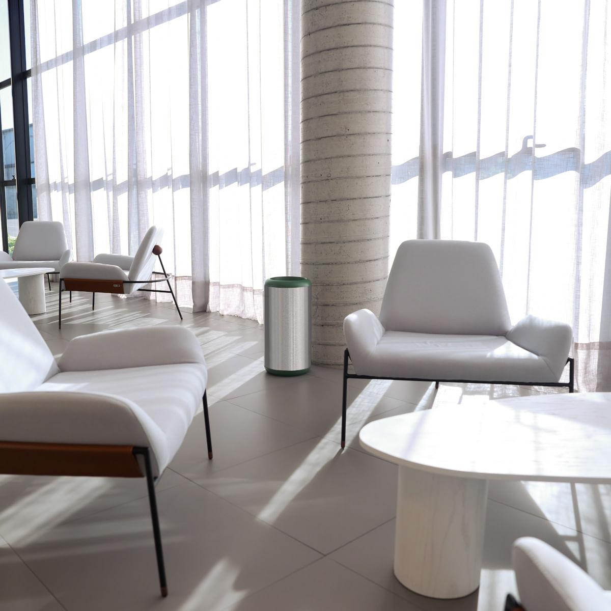 Lixeira Inox Sustentável Tramontina Portofino Lyf Acetinado 23 Litros Sem Tampa