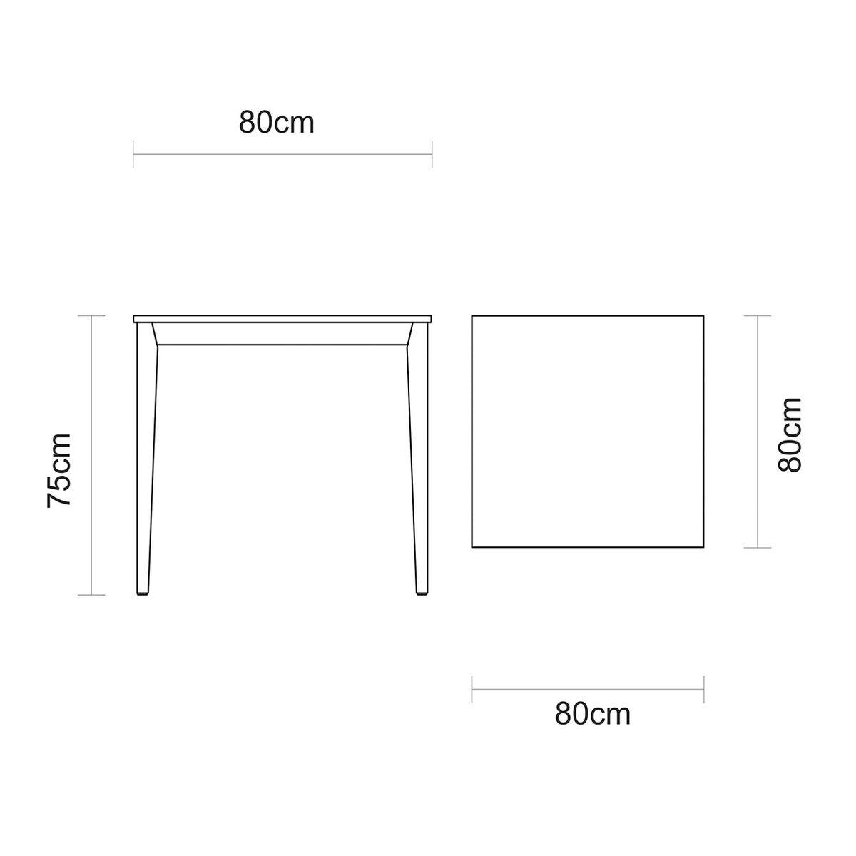Mesa de Madeira Tramontina London Quadrada em Tauarí Amêndoa 4 Lugares 80 cm