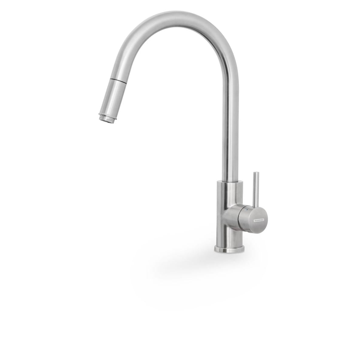 Misturador Monocomando Tramontina Arko Plus em Aço Inox com acabamento Scotch Brite e Extensor