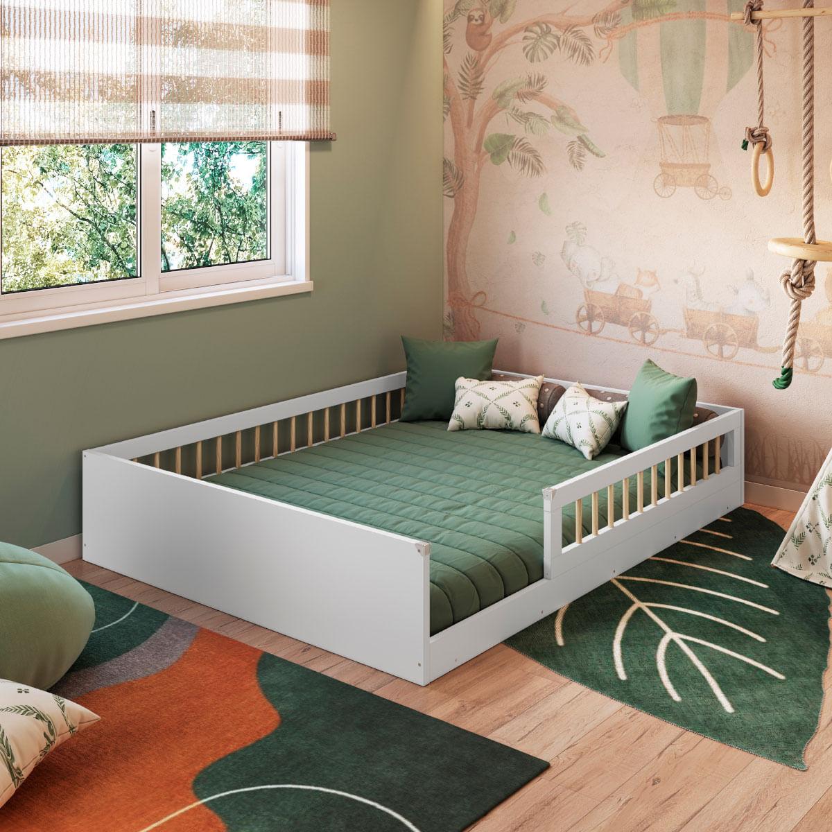 Cama Montessoriana Casal Affetto Branco Completa Móveis