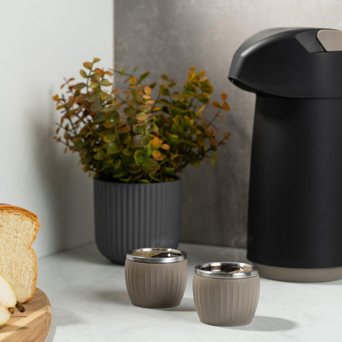 Kit 2 Xícaras para Café Tramontina em Aço Inox Cinza 80 ml