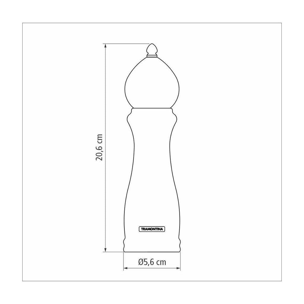 Moedor de Pimenta e Sal Tramontina Black em Cerâmica com Recipiente de Madeira 8"