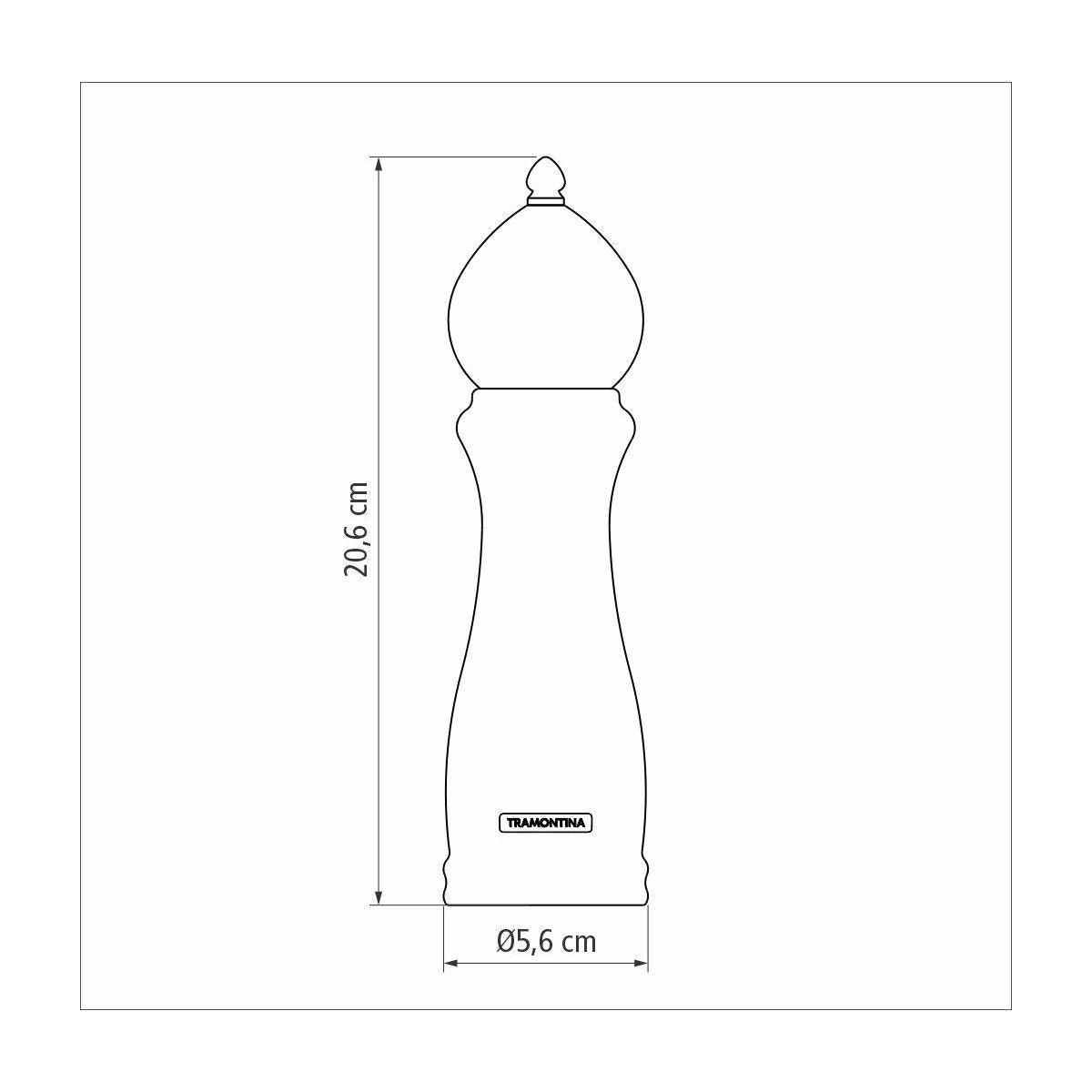 Moedor de Pimenta e Sal Tramontina Black em Cerâmica com Recipiente de Madeira 8"