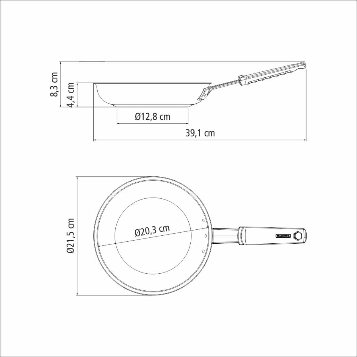Frigideira Tramontina Professional em Aço Inox e Silicone 20 cm Fundo Triplo Compatível com Indução