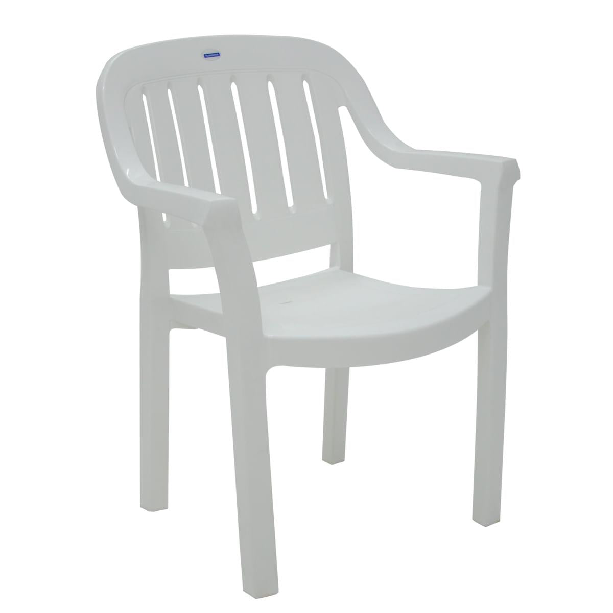 Cadeira Tramontina Miami Branco com Braços Encosto Vertical em Polipropileno