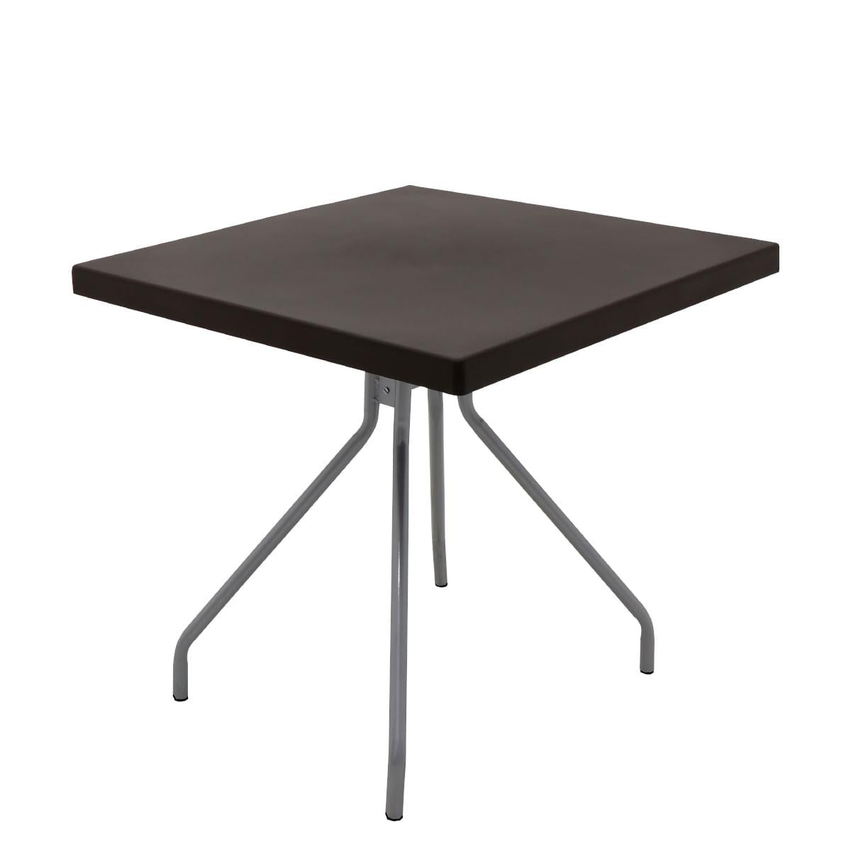 Mesa Quadrada Tramontina Zeta 79 cm em Polipropileno Marrom Pernas em Aço Carbono