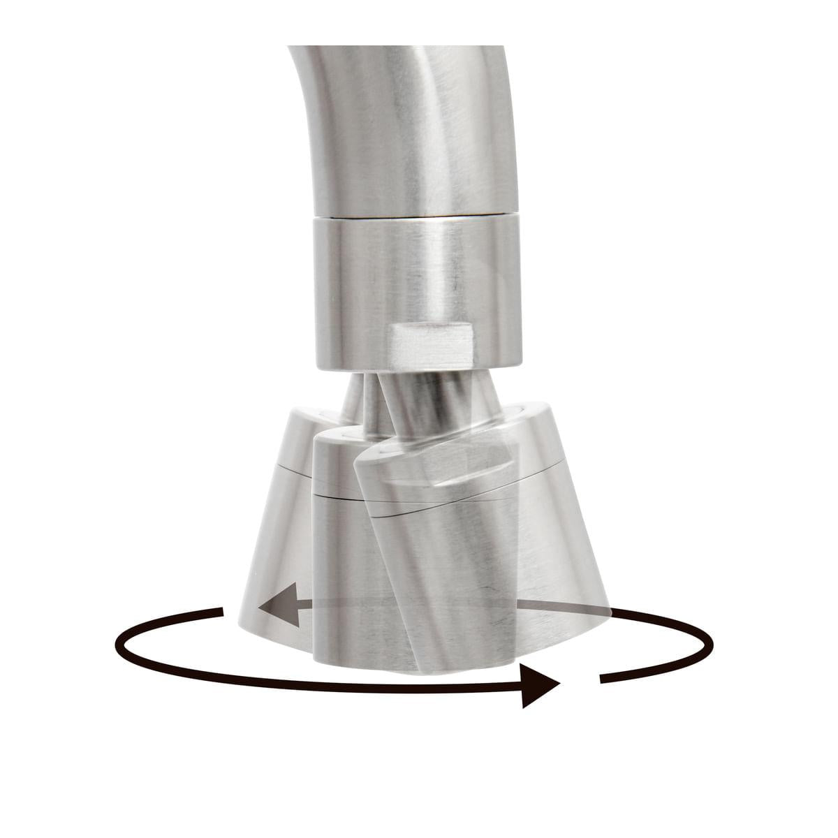 Misturador Monocomando Tramontina Angolare em Aço Inox com Bica Articulada