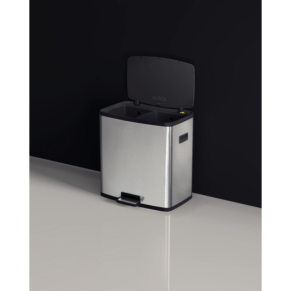 Lixeira Tramontina Octos em Aço Inox com 02 Baldes Removíveis e Pedal 15 L + 15 L OUTLET