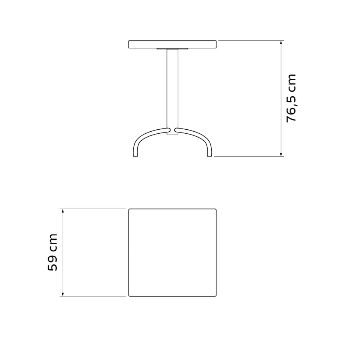 Mesa Quadrada Tramontina Gama 76x59 cm Marrom em Polipropileno e Aço Carbono