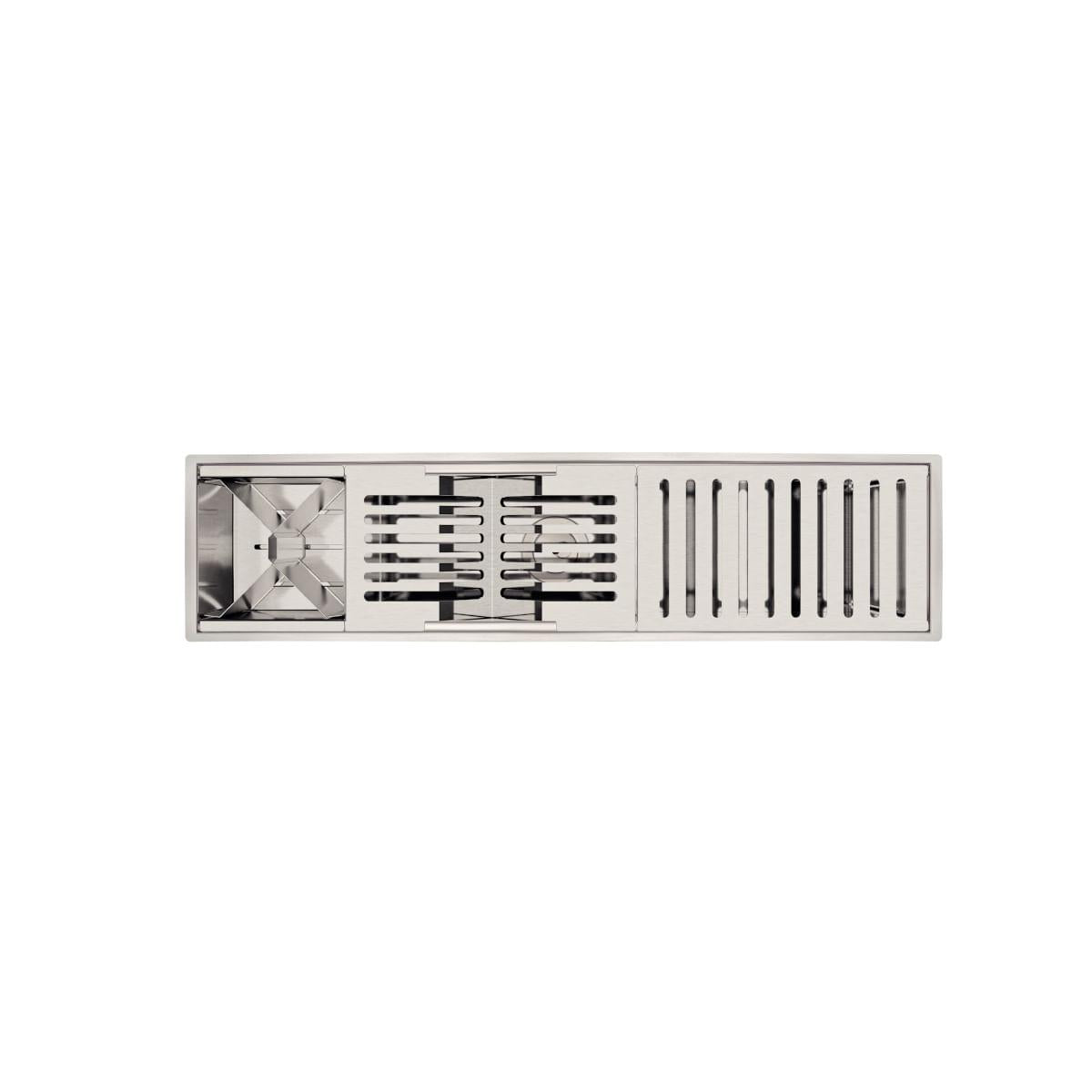 Canal Organizador em Aço Inox Tramontina para Sobrepor Scotch Brite 75x18 cm