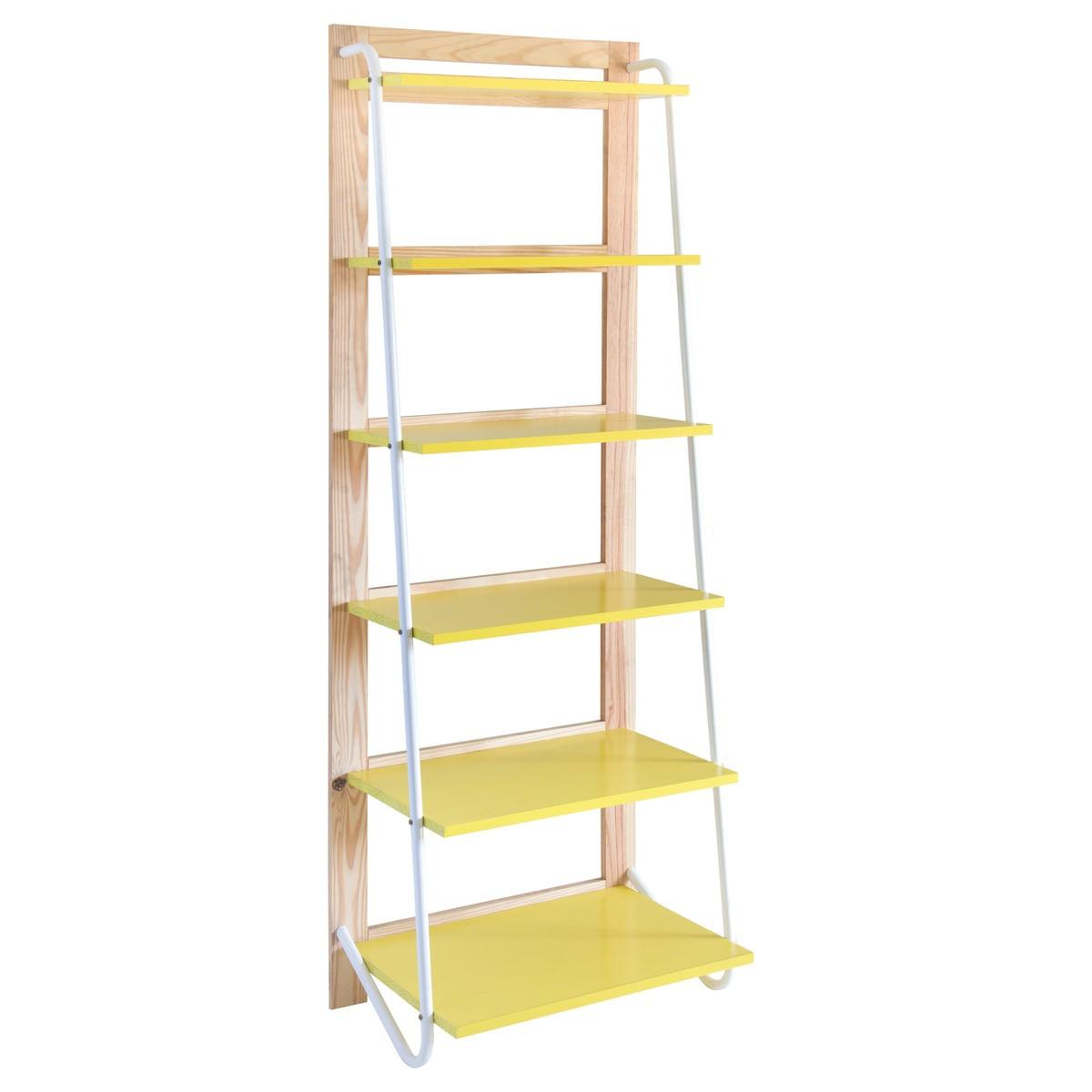 Estante Multiuso de Madeira Tramontina Summer Steps Verniz/Amarelo 91657176