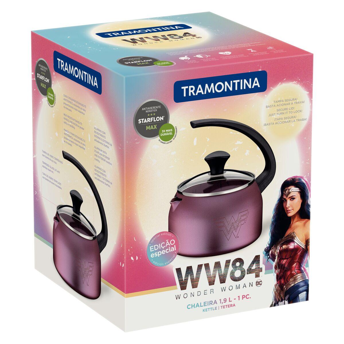 Chaleira Tramontina Mulher Maravilha 1984 em Alumínio em Antiaderente Starflon Max Furta Cor 1,9 Litros