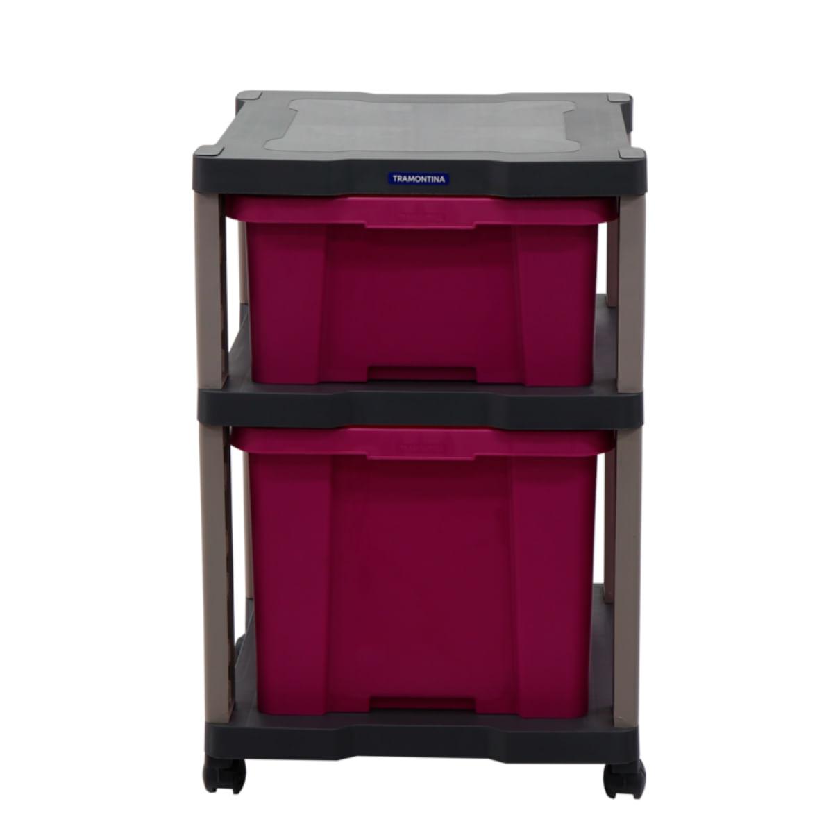 Gaveteiro Infantil Tramontina com 2 Gavetas em Polipropileno Rosa