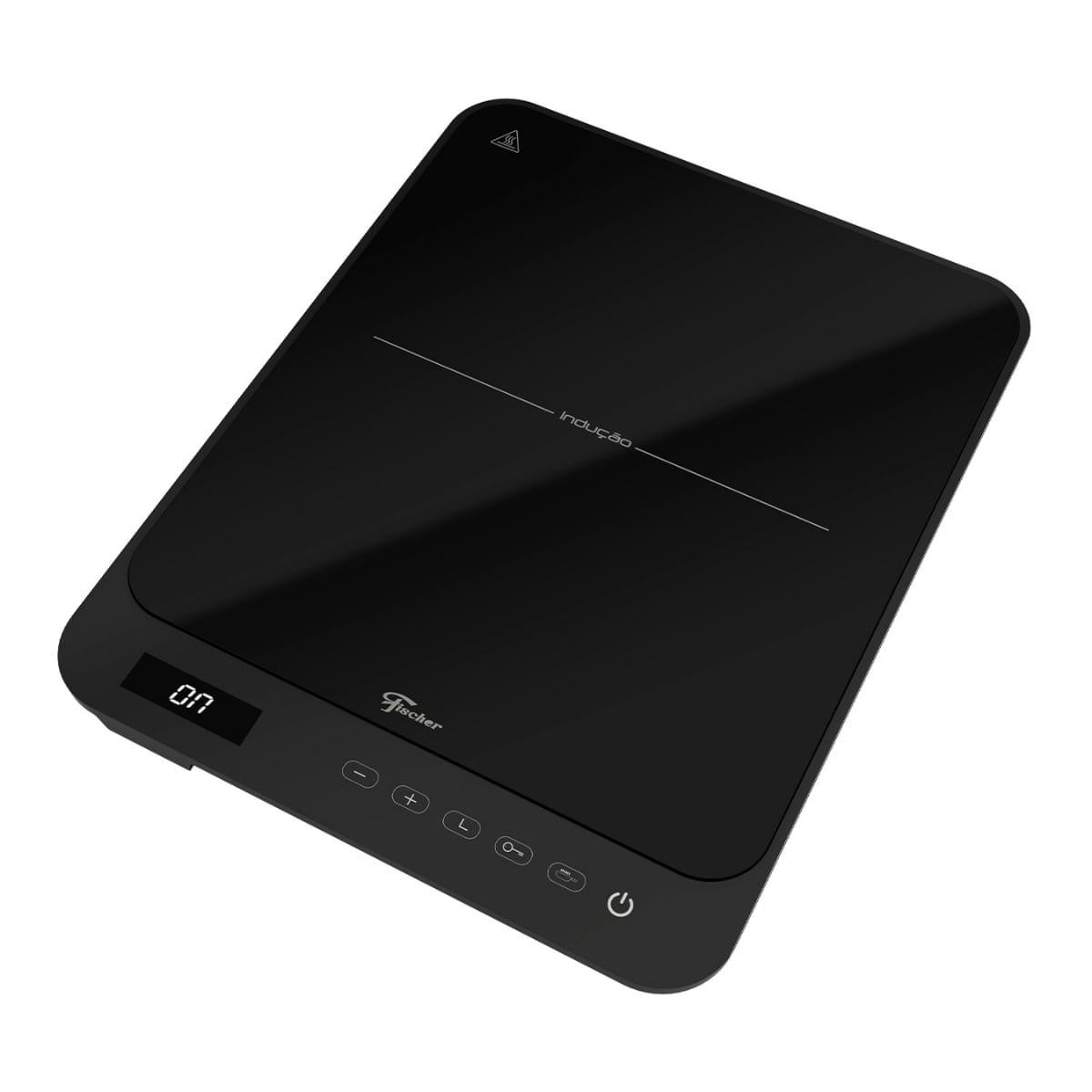 Cooktop de Indução Portátil Fischer 1 Boca Bivolt Touch Screen Preto