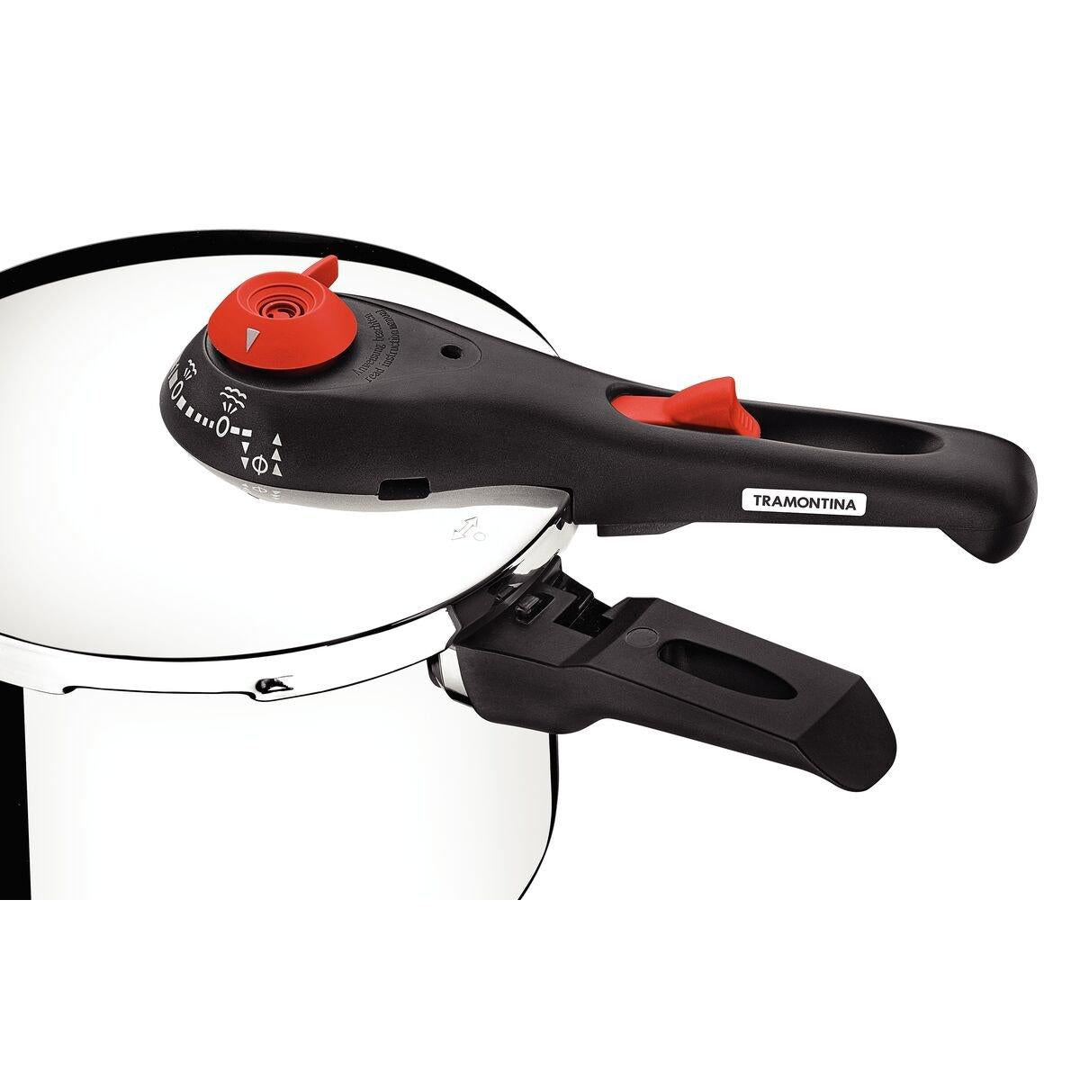 Panela de Pressão Tramontina Solar em Aço Inox 22 cm 4,5 Litros 5 Dispositivos de Segurança