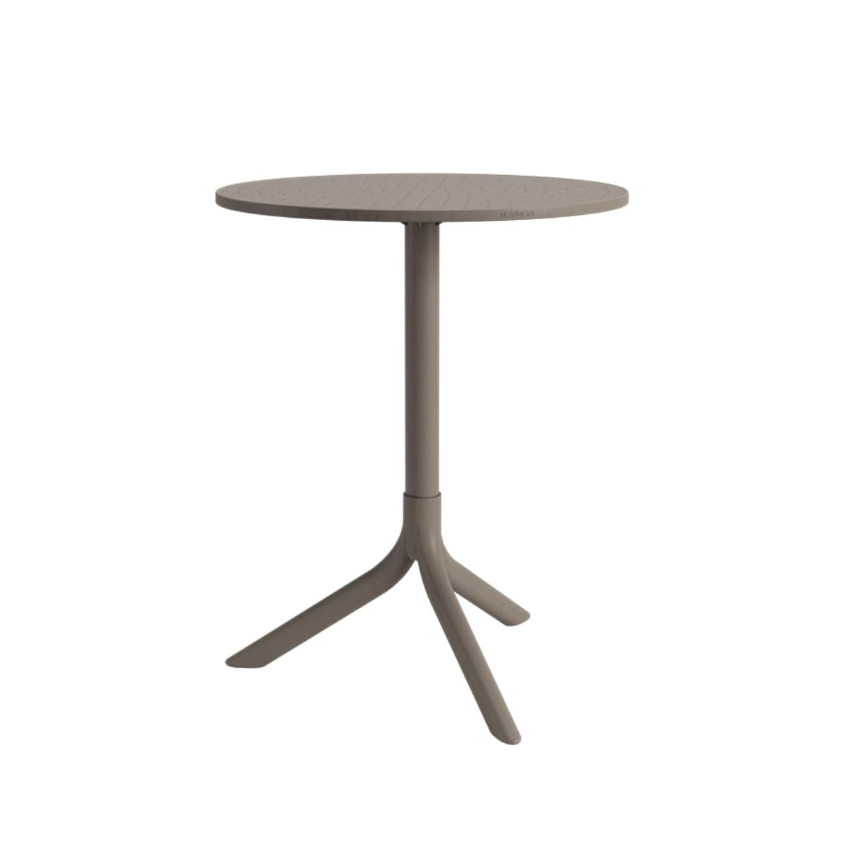 Mesa Redonda Livy Aurah 60x74,5cm Taupe em Polipropileno Plaxmetal