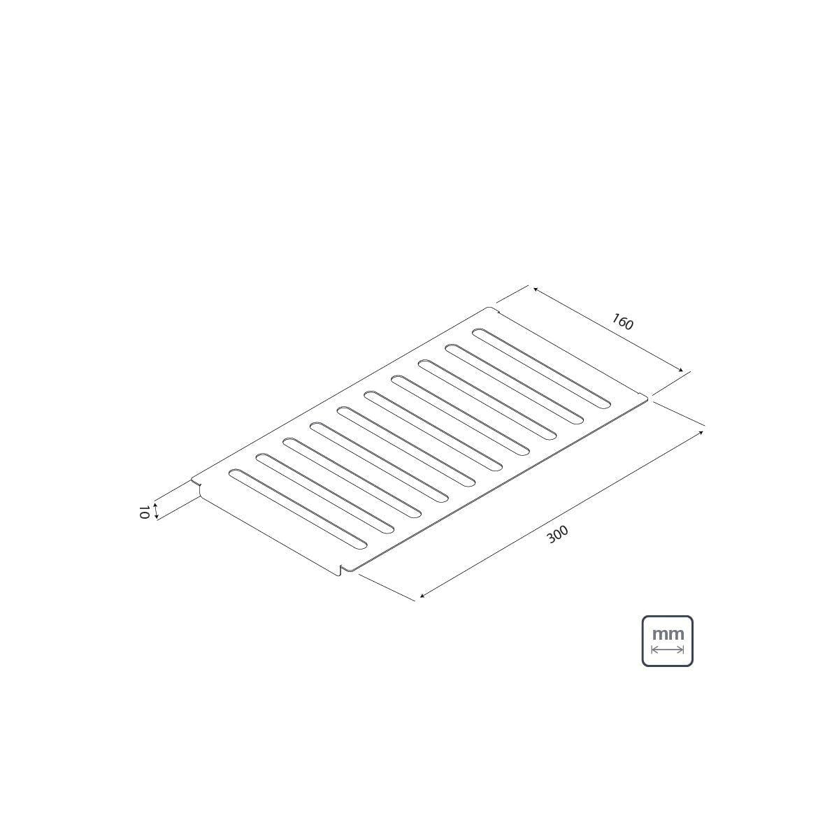 Escorredor Tramontina em Aço Inox Scotch Brite para uso no Canal Organizador 30 x 15 cm
