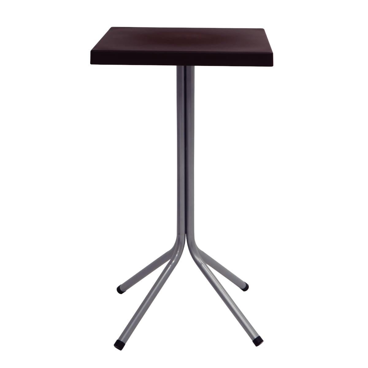 Mesa Quadrada Tramontina Sigma Alta 59x106 cm Marrom Polipropileno e Base em Aço Carbono