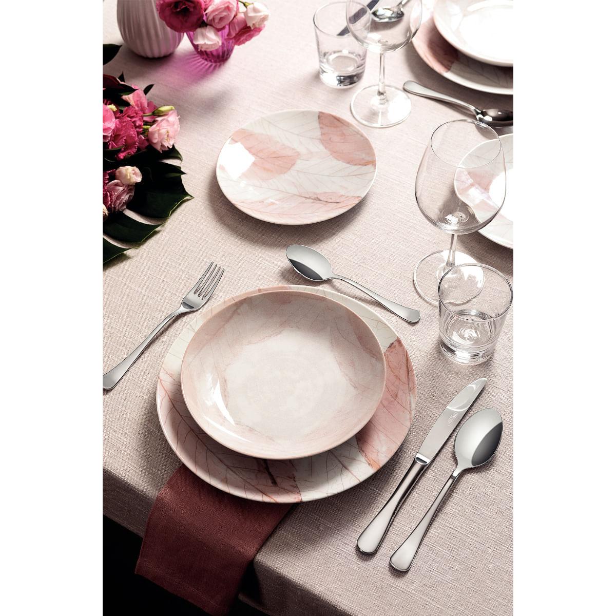 Aparelho de Jantar Tramontina Rosé em Porcelana Decorada 20 Peças