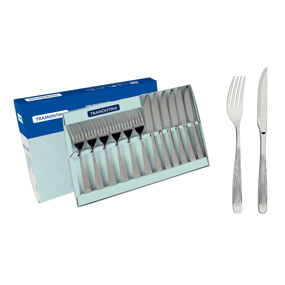 Jogo para Churrasco Tramontina Athenas em Aço Inox 12 Peças