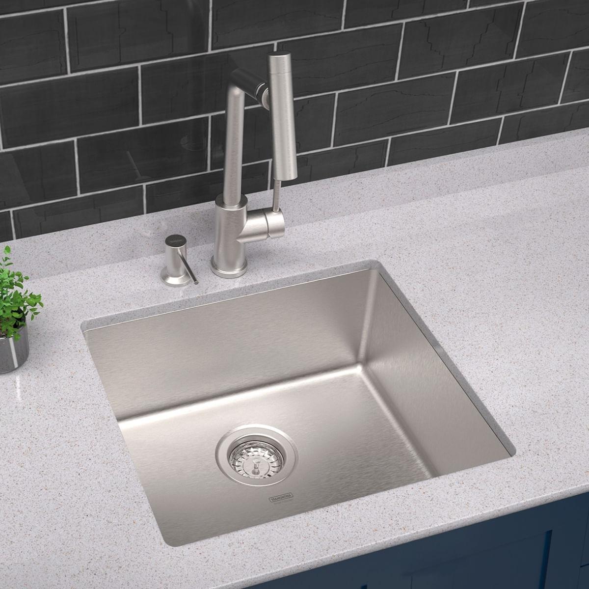 Cuba de Embutir Quadrum 45U Tramontina 45x40x20cm Aço Inox Acetinado Outlet