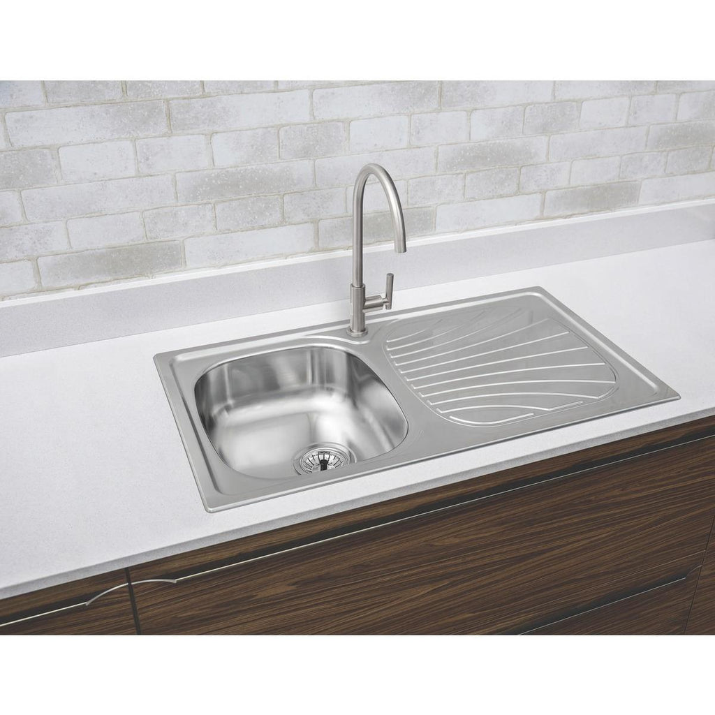 Cuba de Sobrepor Tramontina Alpha 34 R em Aço Inox Pré Polido 86 x 50 cm Perfecta com Válvula