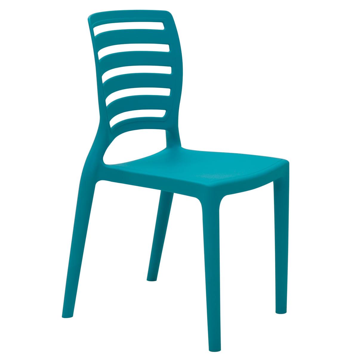 Conjunto de Mesa e Cadeira Tramontina Sofia Infantil Azul em Polipropileno e Fibra de Vidro 2 Peças