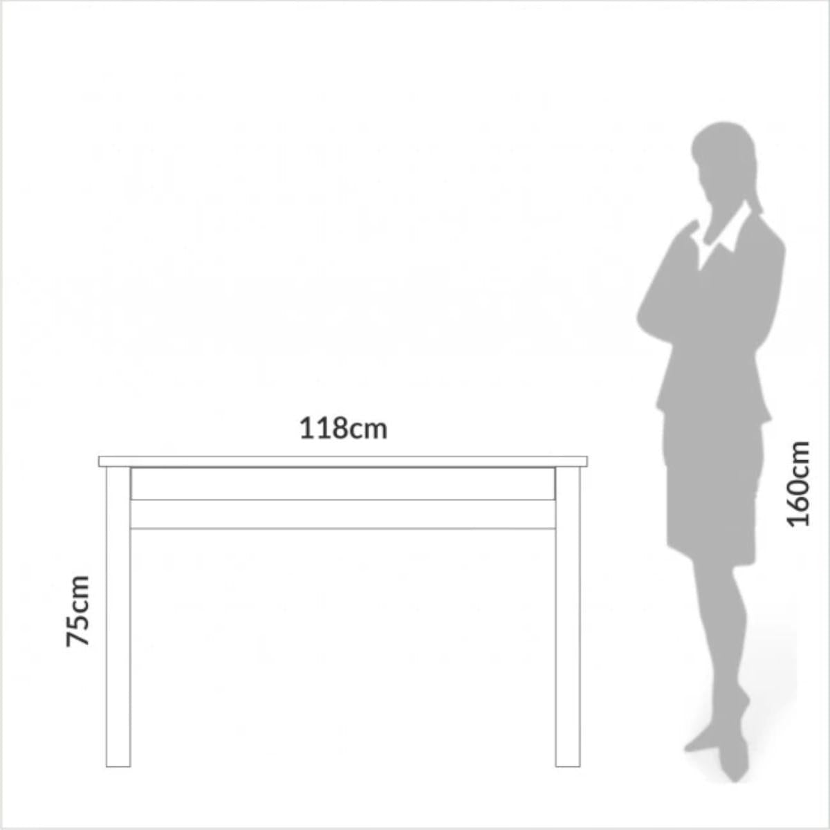 Mesa de Escritório 1 Gaveta em MDF 118x53x75cm Dalla Costa Off White Freijó