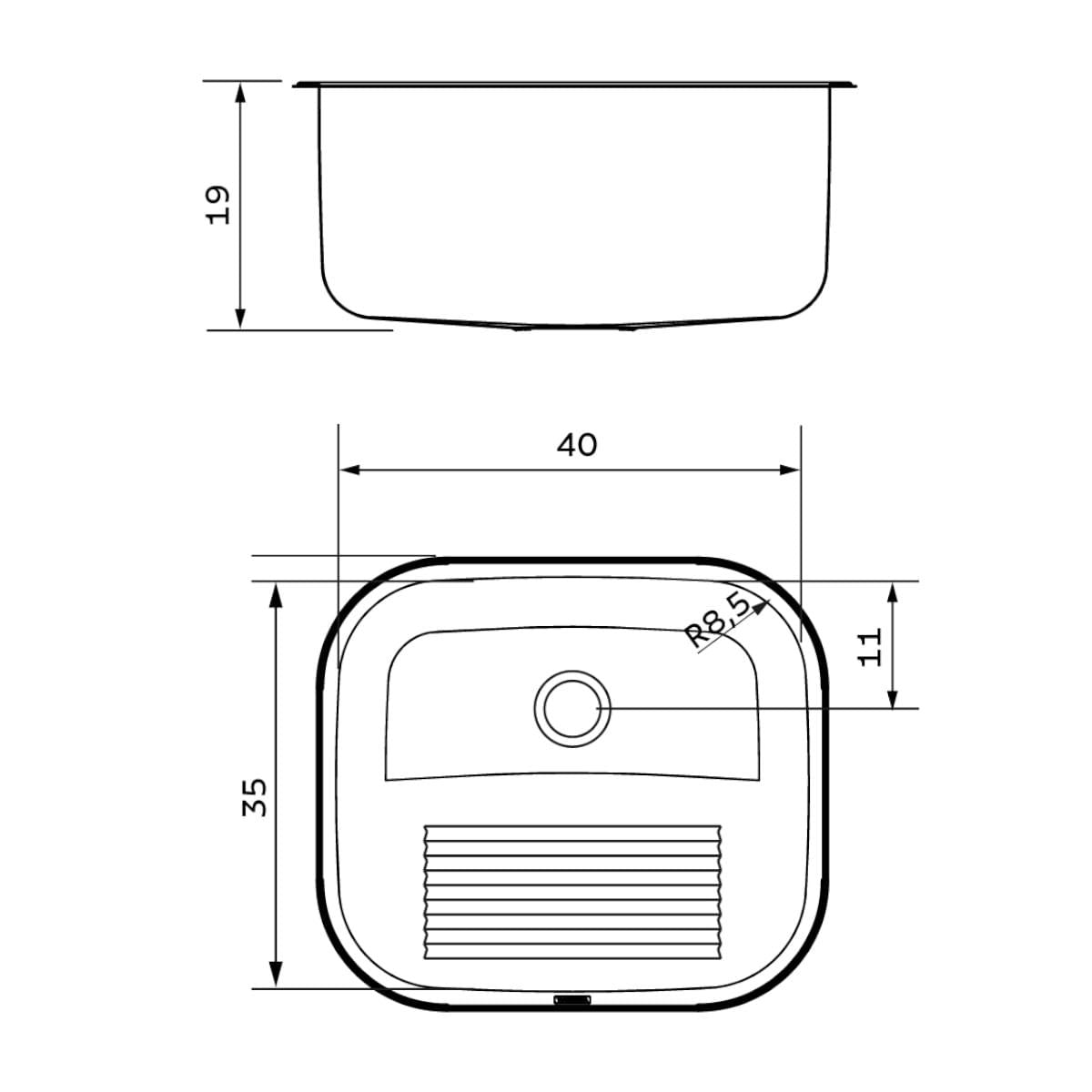 Tanque Tramontina Hera Compact 19 Litros em Aço Inox Acetinado 40x35 cm