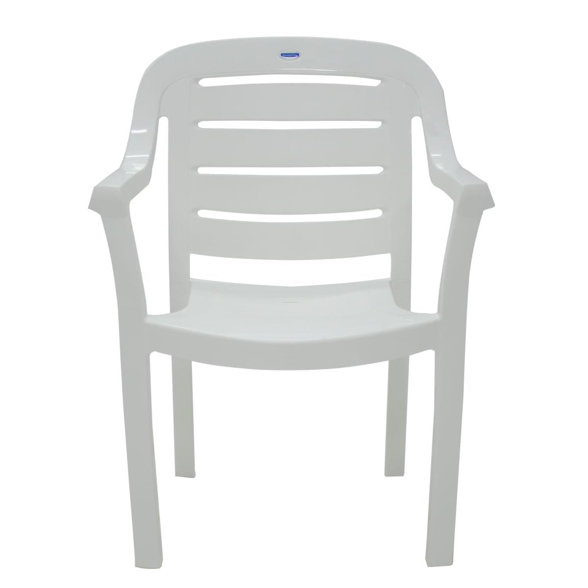Cadeira Tramontina Miami Branco com Braços Encosto Horizontal em Polipropileno