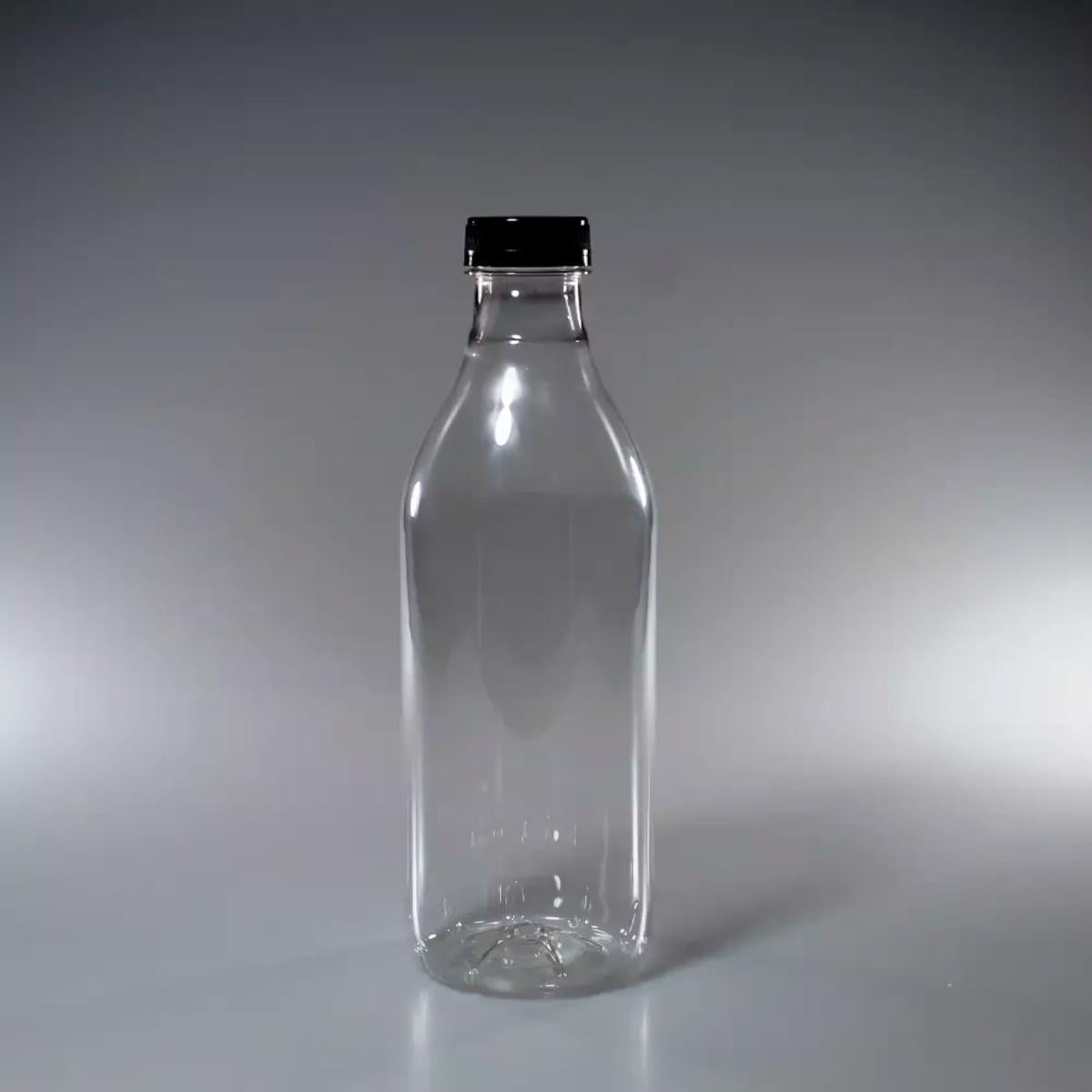 35un Garrafa PET Plástica Transparente com Tampa 1000ml G3500 Galvanotek