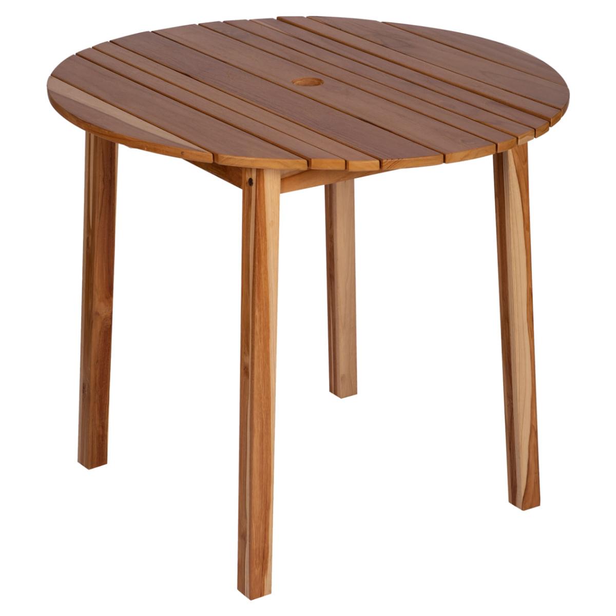 Mesa Redonda Tramontina Verona em Madeira Teca Verniz Transparente 90 cm