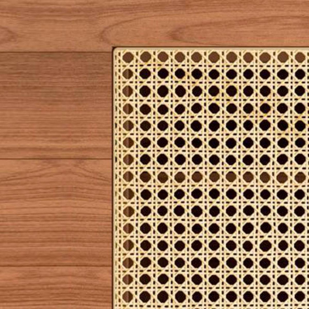 Mesa de Cabeceira Palha Natural em MDF 50 cm com 1 Gaveta TW48 Freijó Dalla Costa