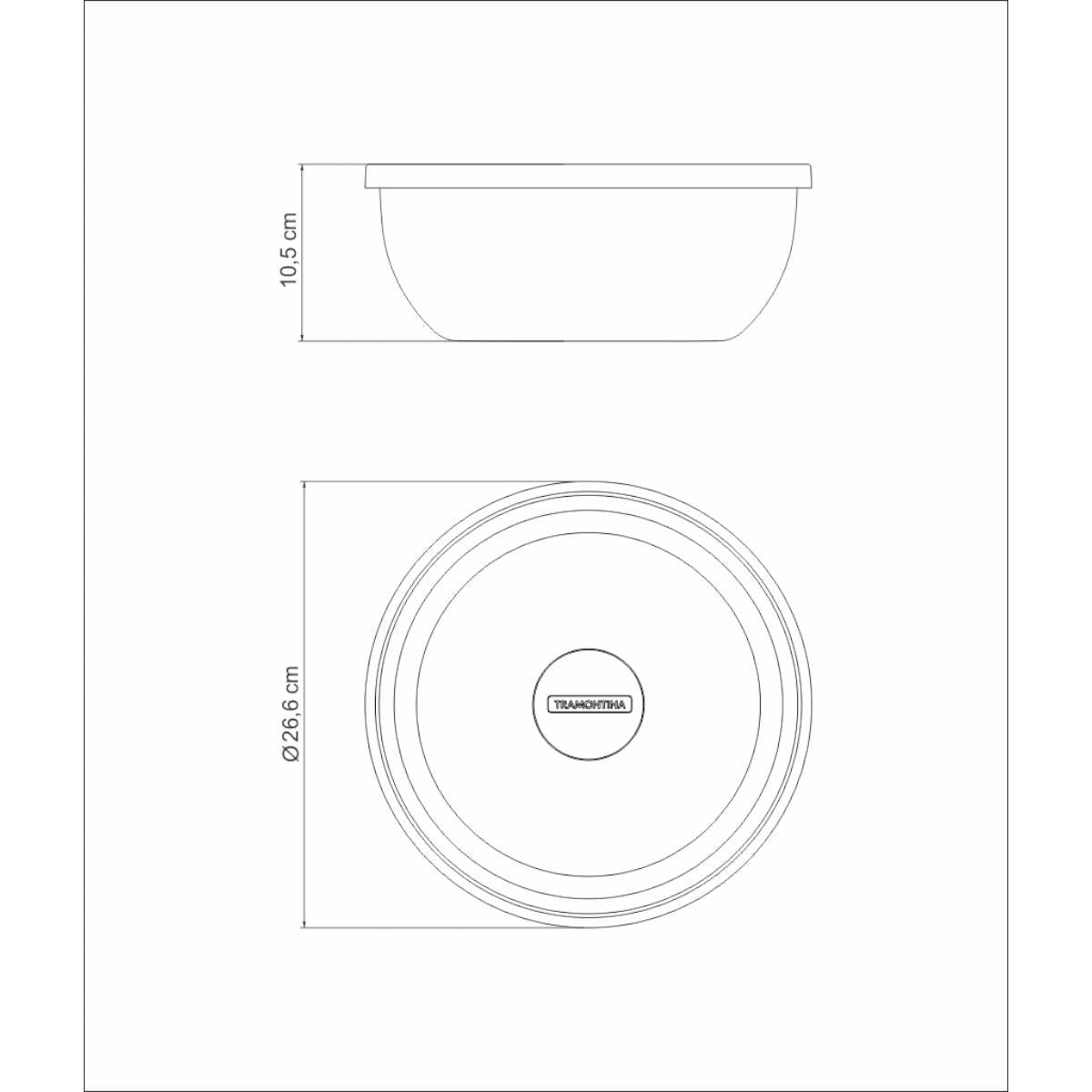 Pote Tramontina Freezinox Aço Inox Tampa Plástica 25 cm 4,2 L
