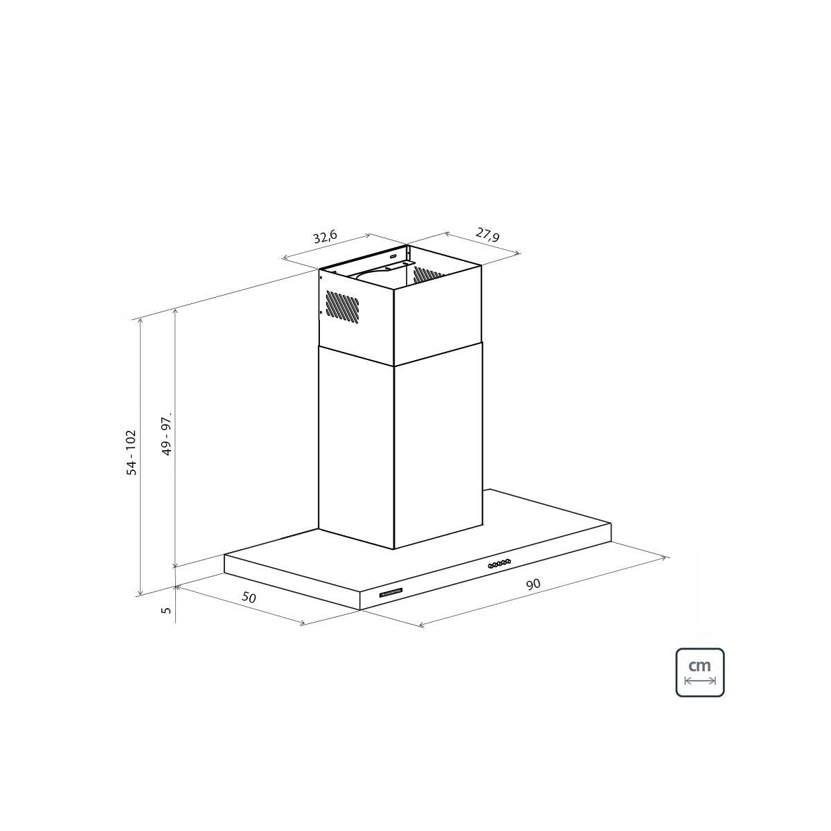 Coifa de Parede Tramontina New Dritta em Aço Inox 90 cm 127 V