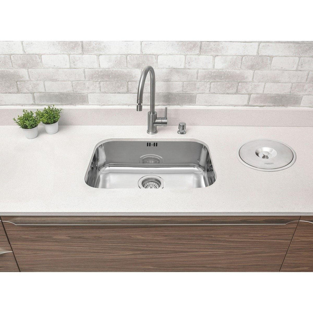 Misturador Monocomando Tramontina Arko em Aço Inox com acabamento Scotch Brite e Bica Articulada