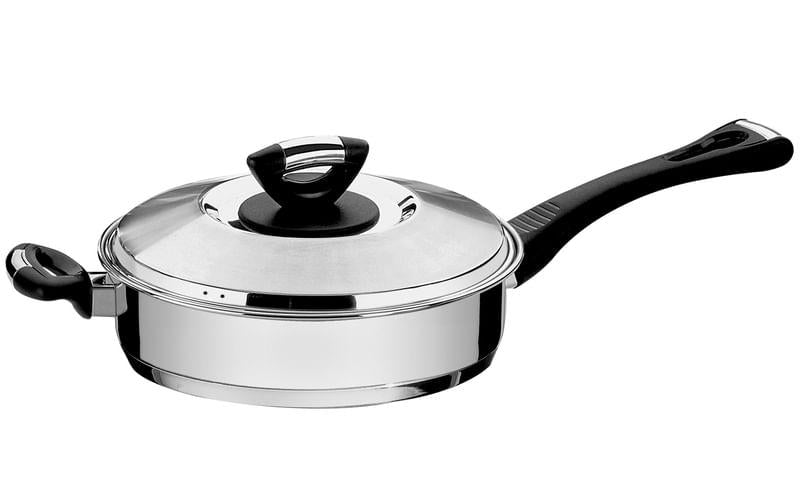 Frigideira Aço Inox com Cabo e Tampa SOLAR BAQUELITE 28cm Tramontina 62720280