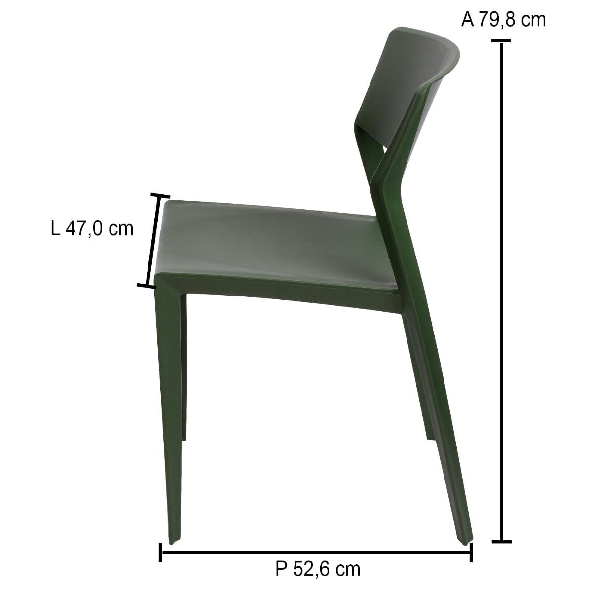 Cadeira OUI em Polipropileno Verde Alecrim Im In