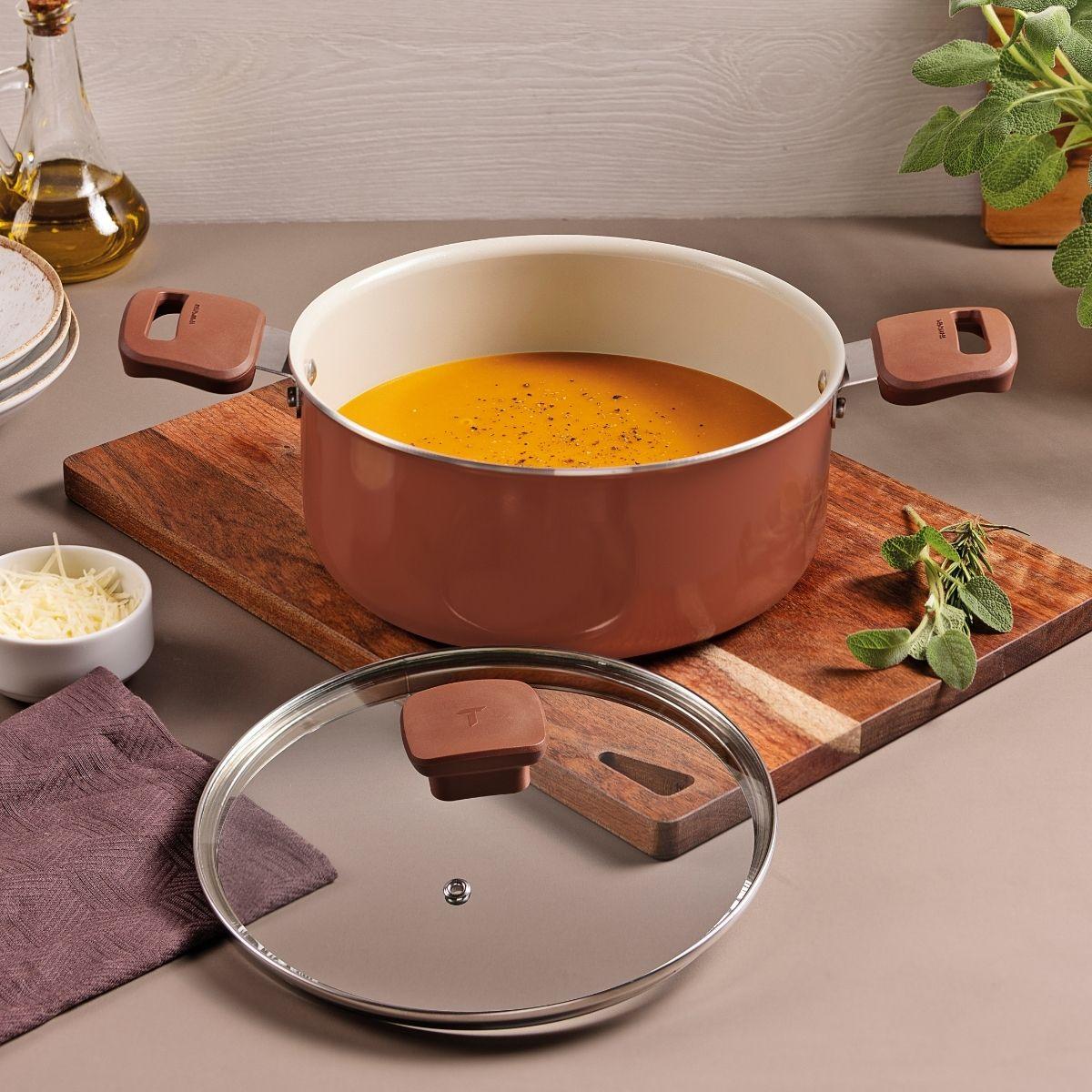 Caçarola Tramontina Veronese Alumínio e Cerâmica Argila 22cm 3,6 L