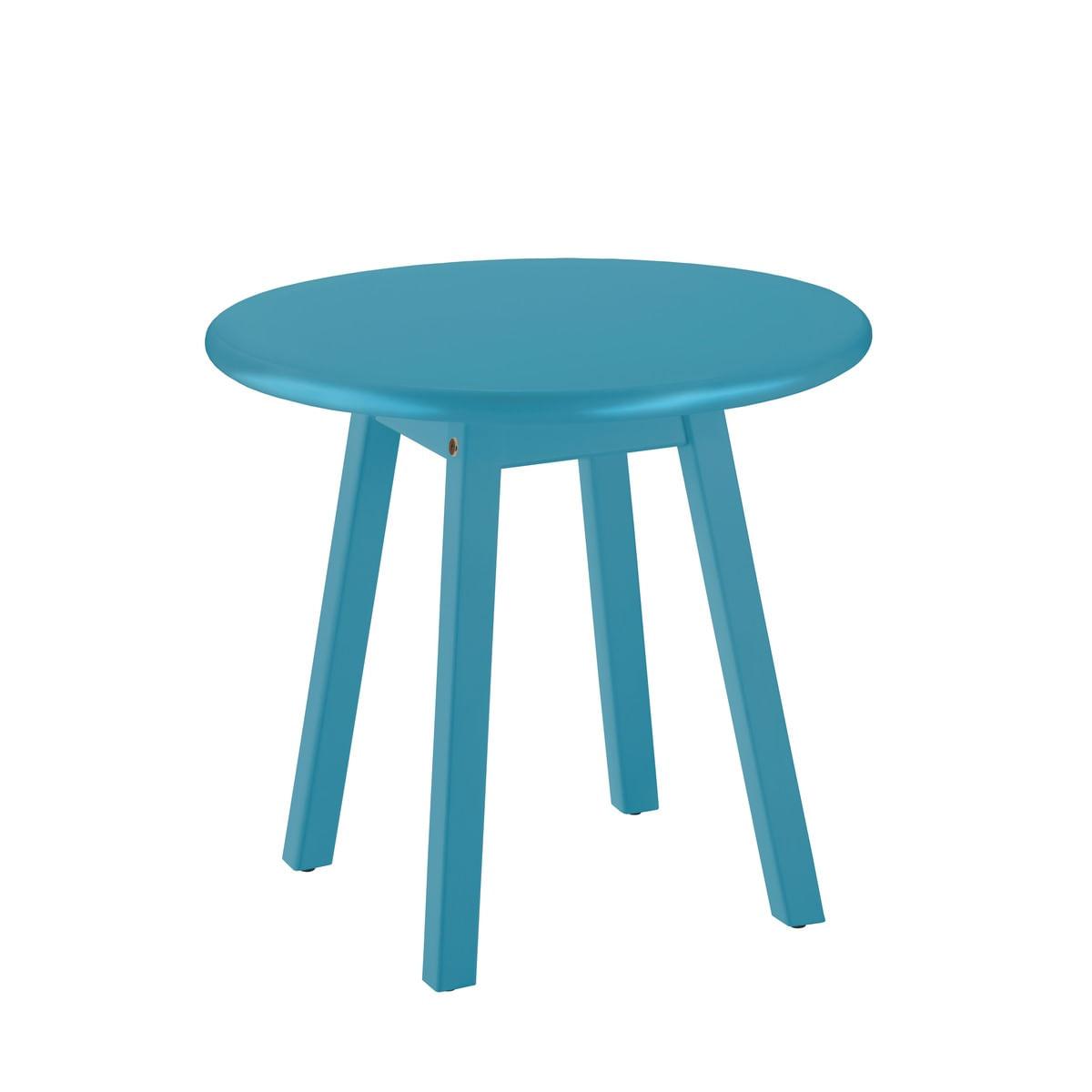 Mesa Lateral de Madeira Redonda Baixa 50 x 46 cm Azul Tramontina 91452050