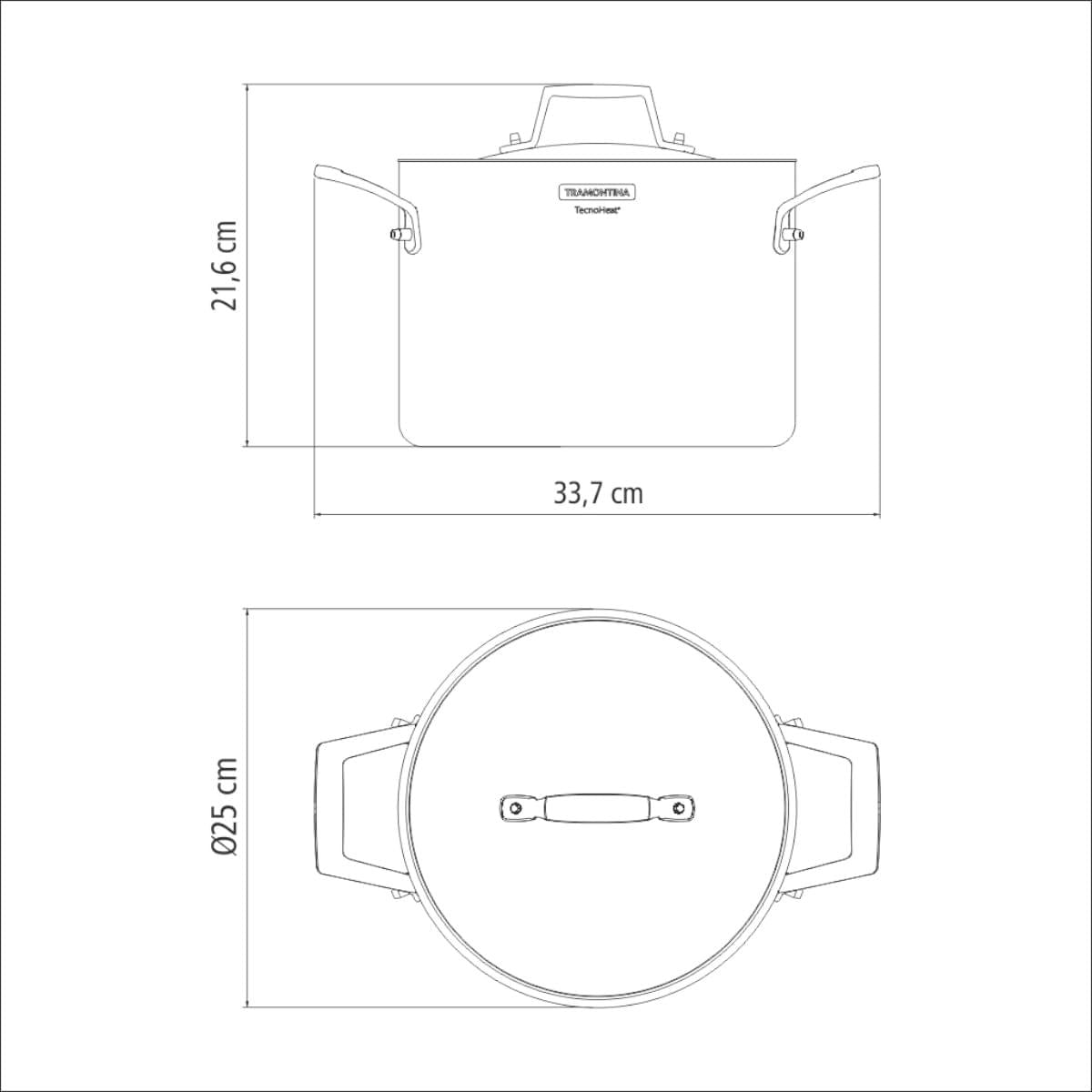 Caldeirão Tramontina Grano Aço Inox 24 cm 7,7 L