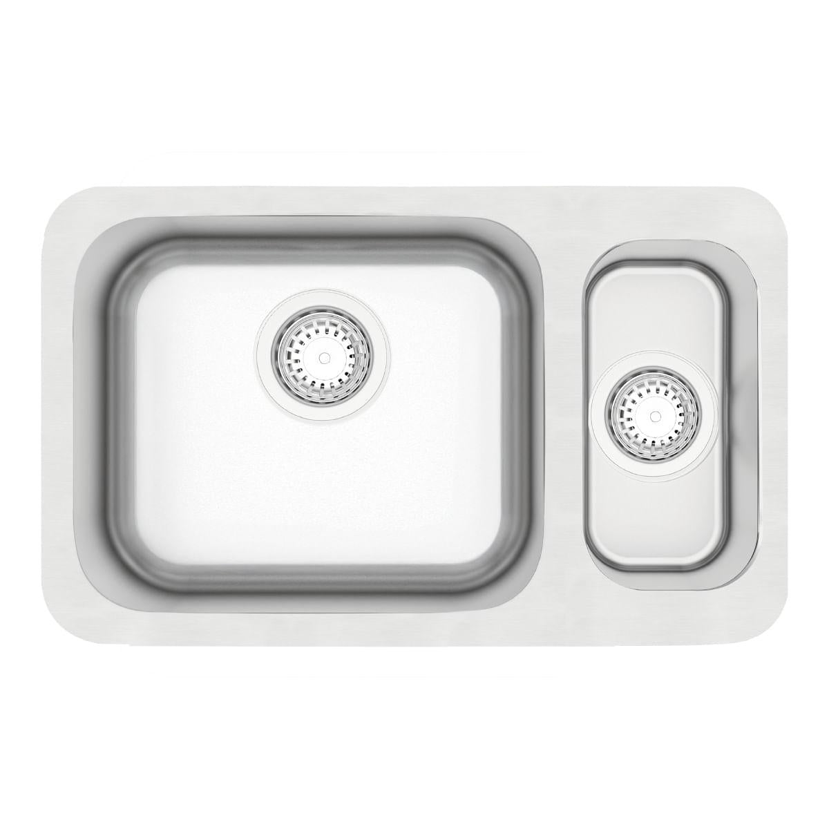 Cuba de Embutir Tramontina Dora Duo 1.5C 40 BL 64x39 cm em Aço Inox Escovado
